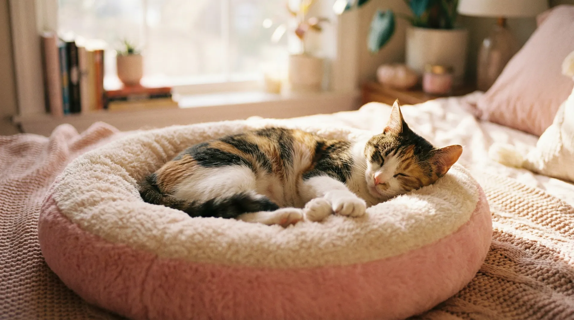 三花猫安静入睡 - 小东西几天没做水这么多